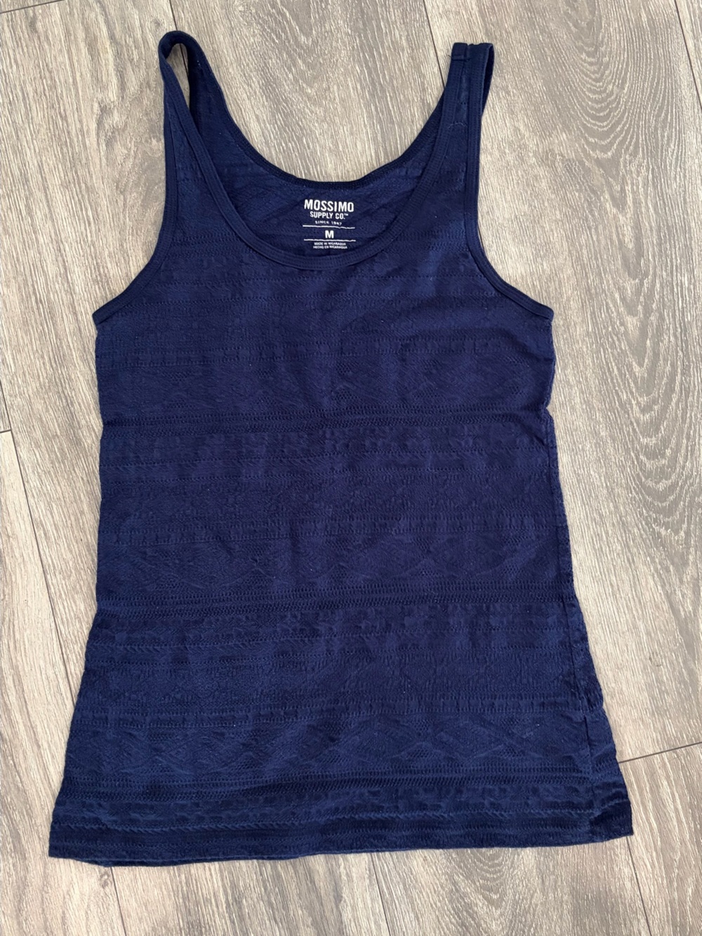 Mossimo Supply Co. Navy Textured Scoop Neck Tank